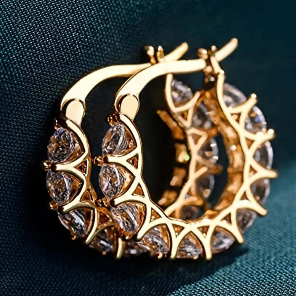 Zircon Hoop Earrings